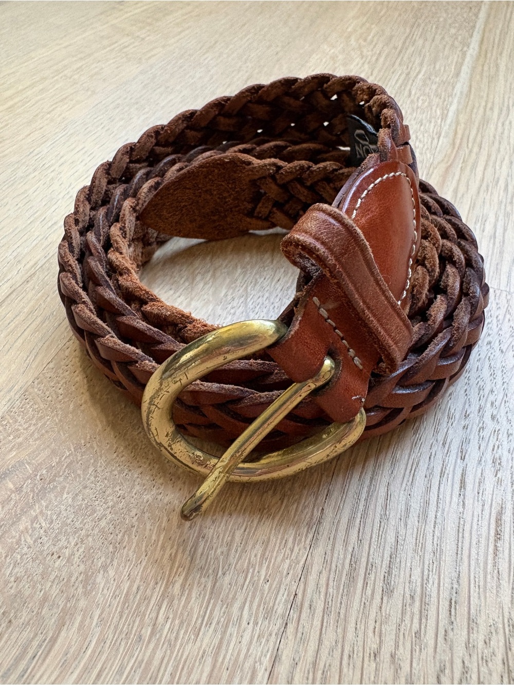 Vintage Brighton Braided Leather Belt 34